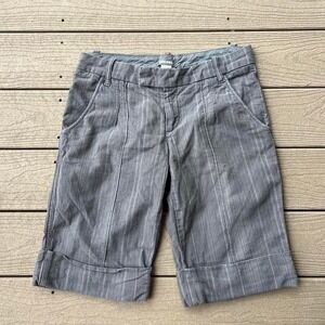 Vintage Y2K Diesel Grey Cotton Knee Length Trouser Shorts Women's Size 30